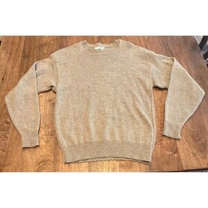 JJ Cochran Mens Vintage Wool‎ Blend Crewneck Sweater Tan Heather Made in USA L
